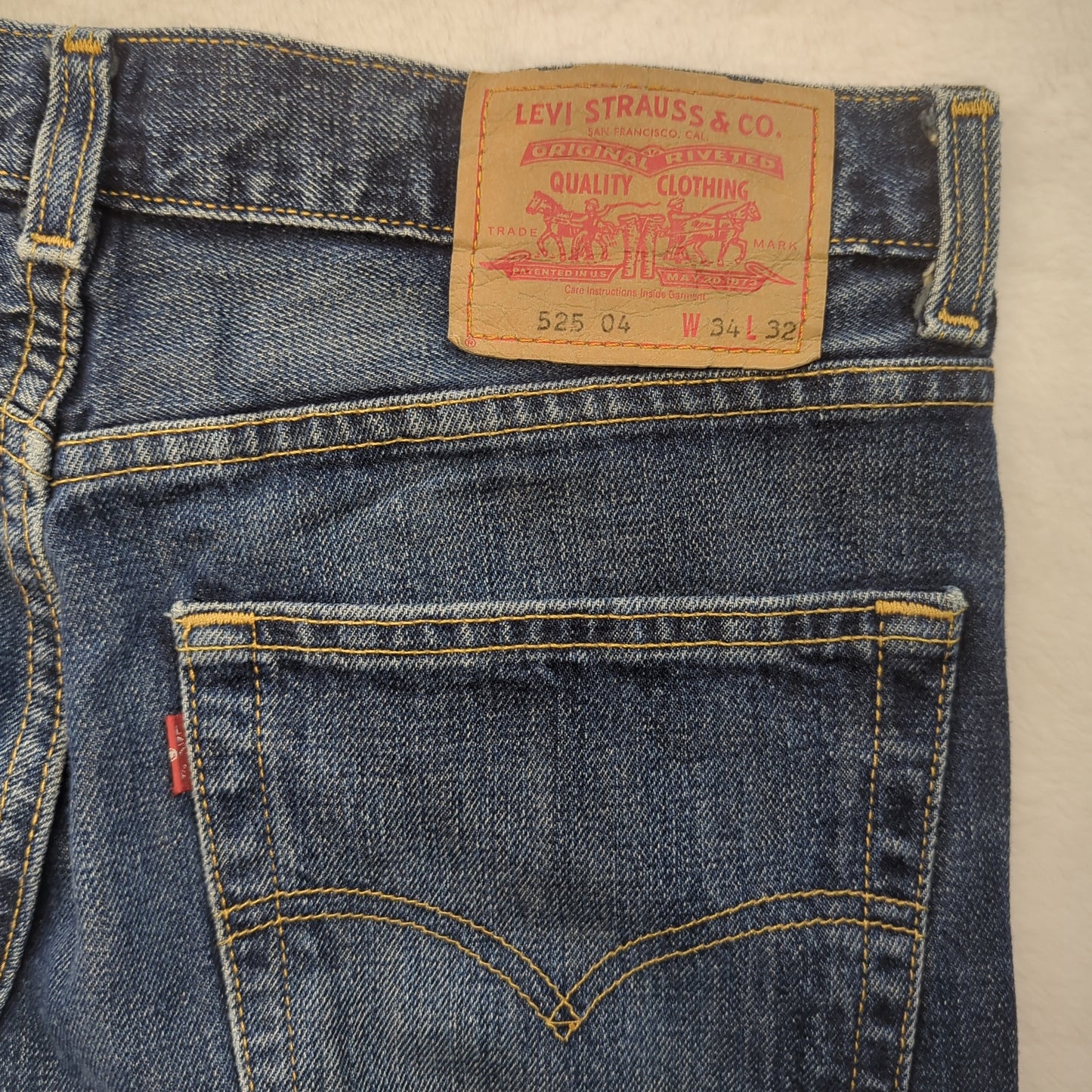 Levi's 525 Vintage Blue Bootcut Denim Jeans Women W34 L32