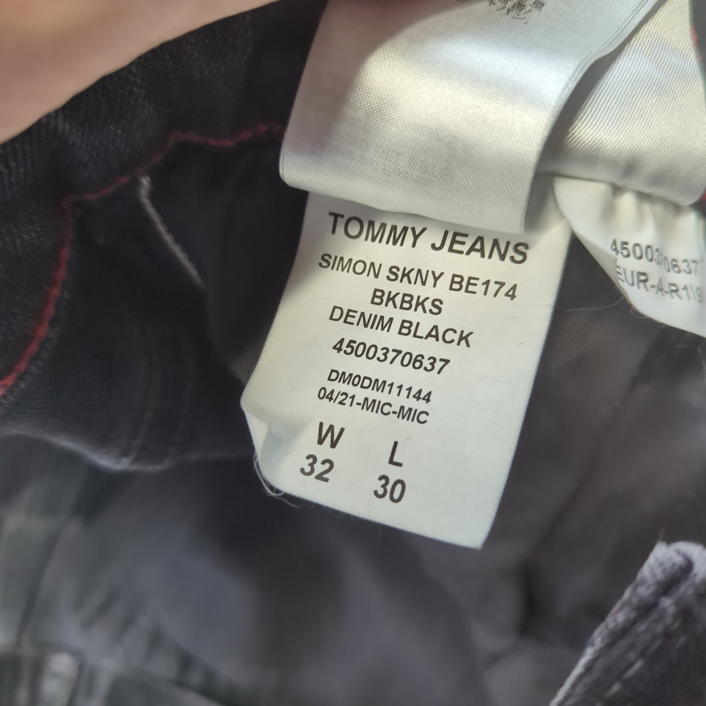 Tommy Hilfiger Black Simon Skinny Denim Jeans Men W32 L30