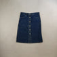 Levi's 501 Blue Cotton Button Up Denim Skirt Women W31 L25