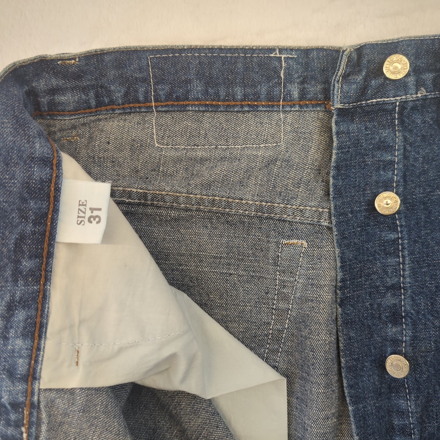 Levi's 501 Blue Cotton Button Up Denim Skirt Women W31 L25