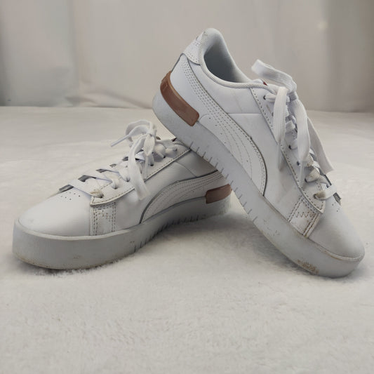 Puma Jada White Leather Sneaker Trainers Women UK 3