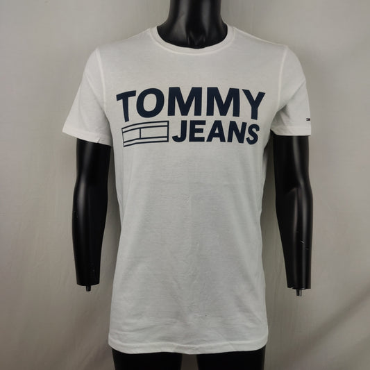 Tommy Hilfiger White Short Sleeve T-Shirt Men Size Large