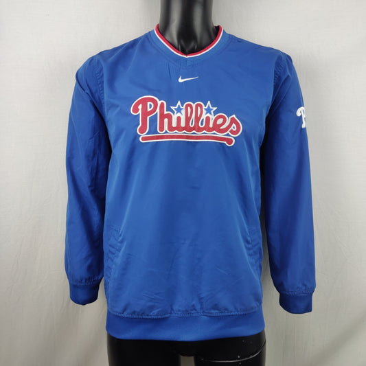 Nike Vintage Philadelphia Phillies MLB Blue Windbreaker Sweatshirt Men Size Large