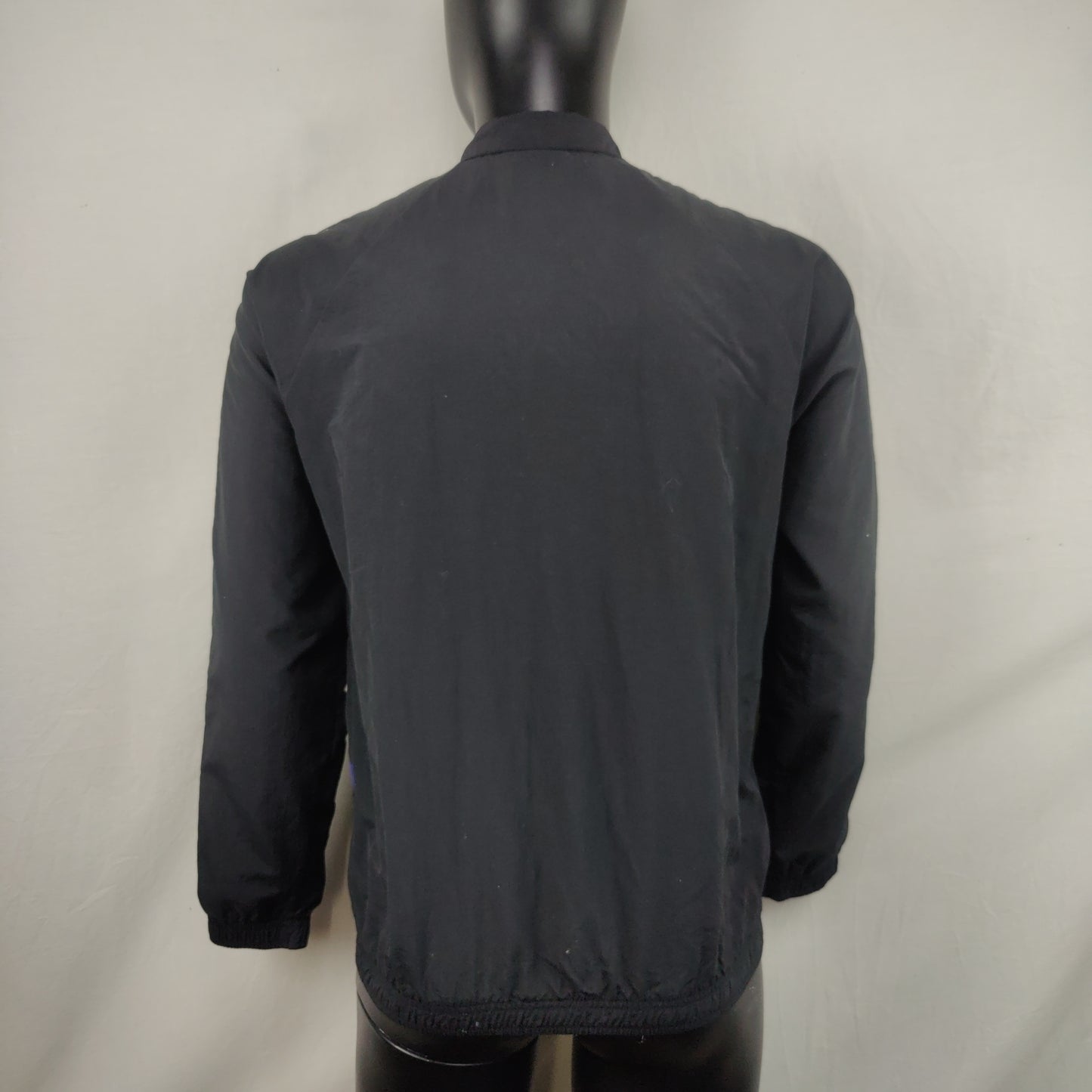 Reebok Vintage Black/White Windbreaker Track Jacket Men Size Small