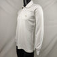 Burberry White Cotton Long Sleeve Polo Shirt Men Size Small