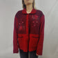 FRLENDLI Vintage Red Wool Cardigan Jumper Women Size Large