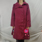 Desigual Red Overcoat Pea Coat Jacket Women Size Small