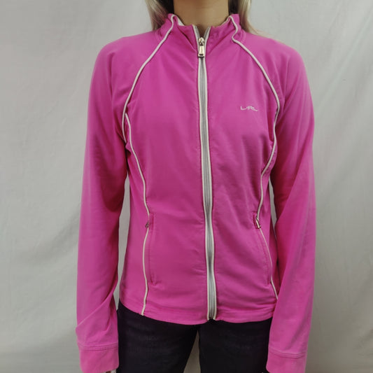 Ralph Lauren Active Pink Track Jacket Full Zip Sweatshirt Women Size Medium