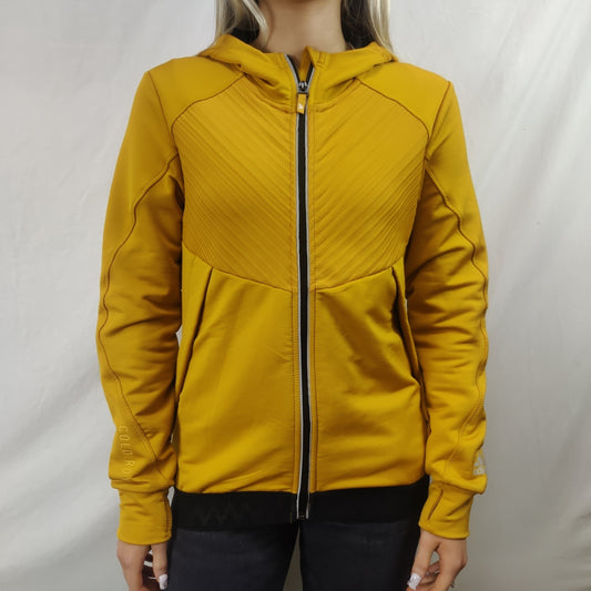 Adidas Yellow Hoodie Track Jacket Women Size Small - New with Tags