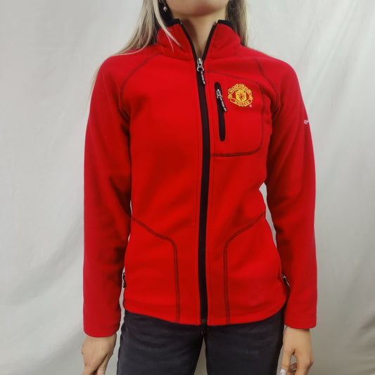 Columbia Red Manchester United Fleece Jacket Women Size Medium