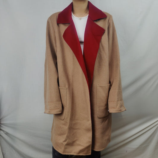 Marina Rinaldi Italian Vintage Beige Overcoat Jacket Coat Women Size XXL