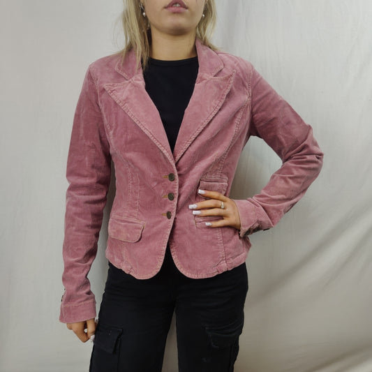 Calvin Klein Jeans Pink Corduroy Denim Jacket Women Size Medium