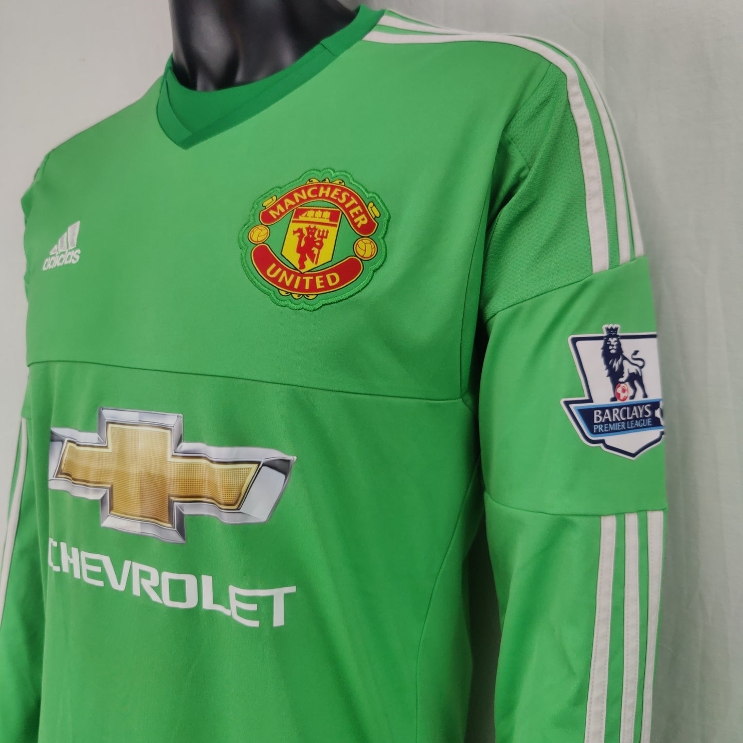Manchester 2015/2016 Adidas Green Goalkeeper GK De Gea Jersey Shirt Men Medium