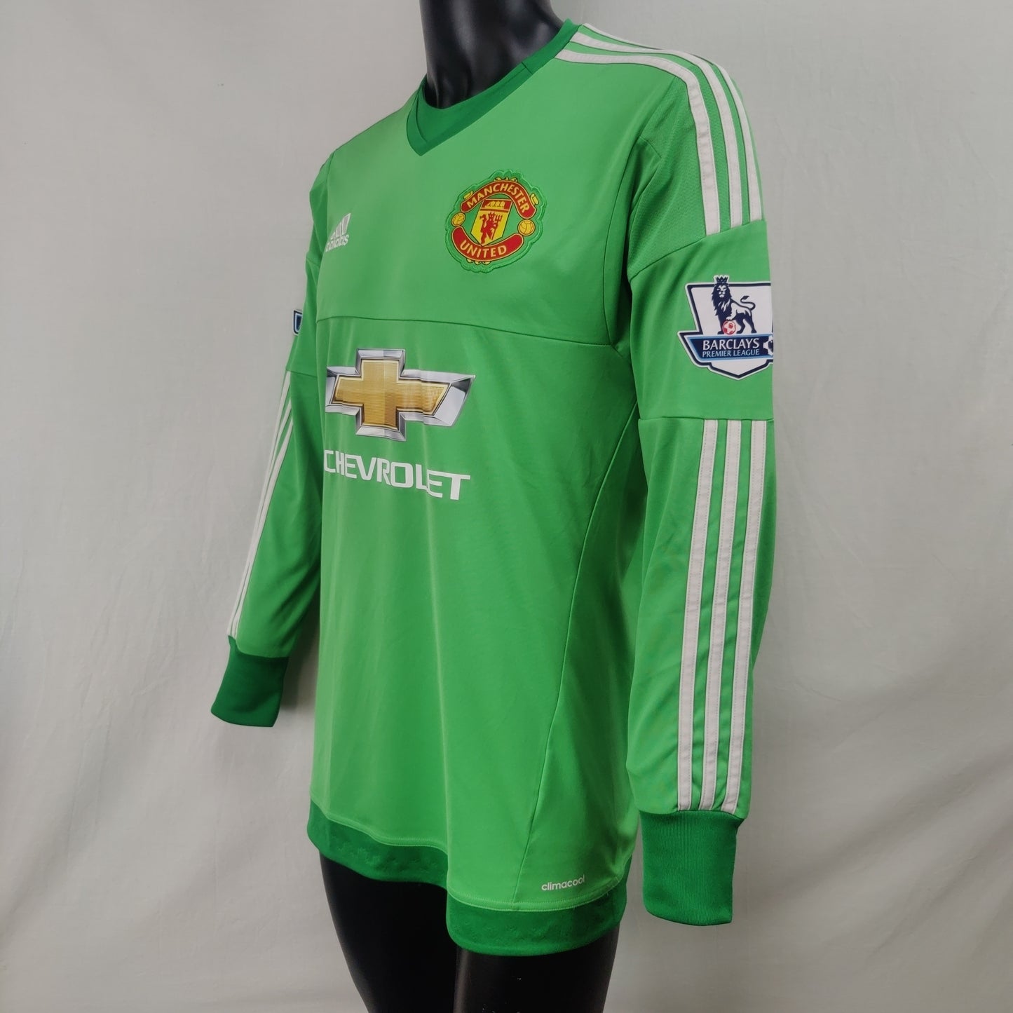 Manchester 2015/2016 Adidas Green Goalkeeper GK De Gea Jersey Shirt Men Medium