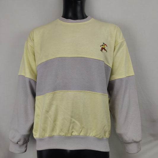 Best Direction Vintage Hockey Yellow/Grey Crew Neck Sweatshirt Men Medium