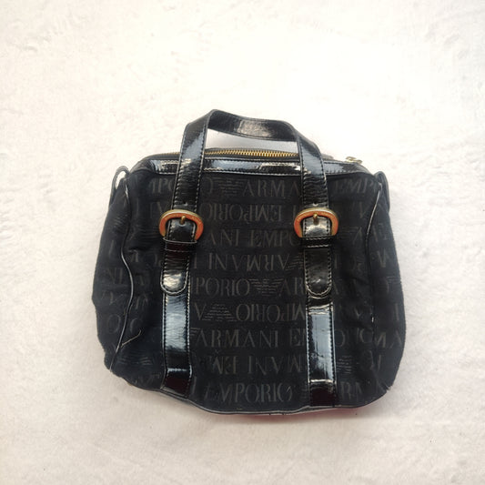 Emporio Armani Black Leather Handbag Shoulder Bag Women