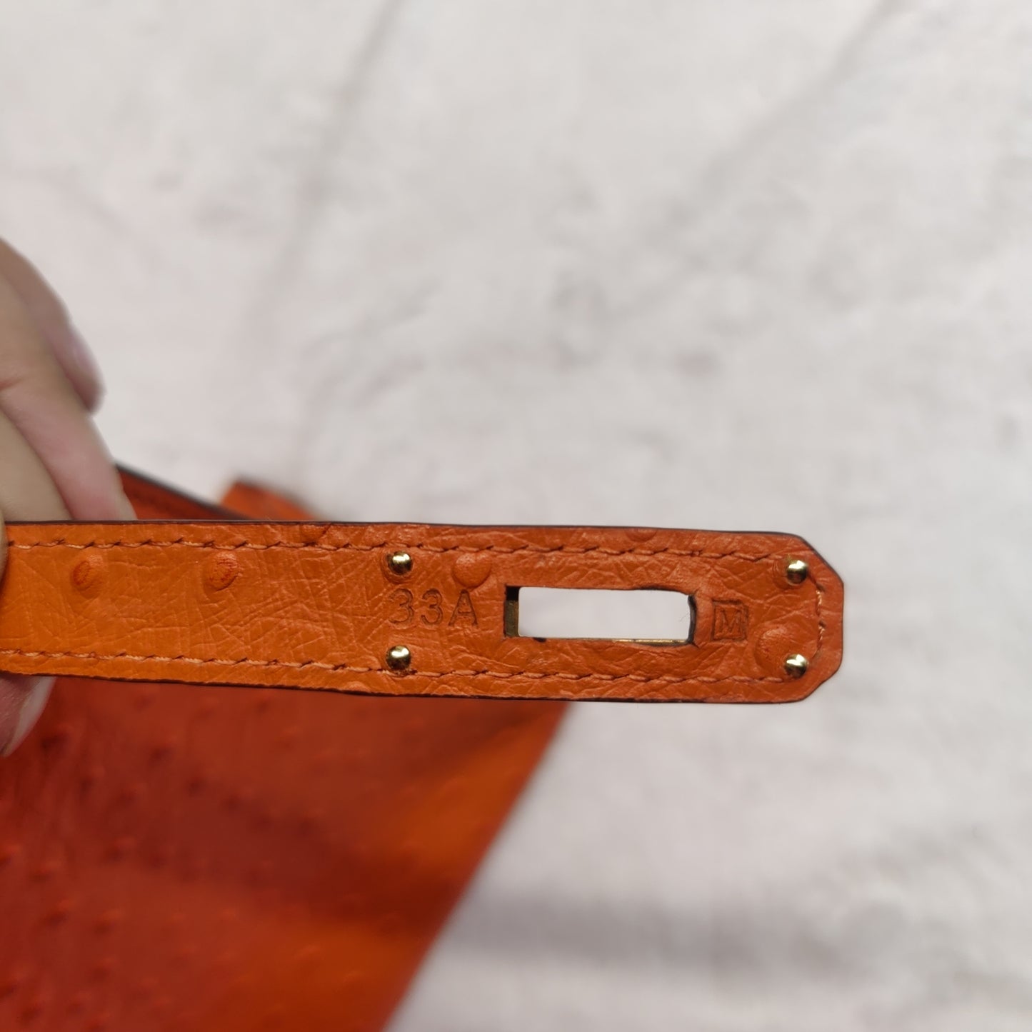 Hermes Kelly Sellier Ostrich 28 Leather Tangerine Orange Satchel Handbag