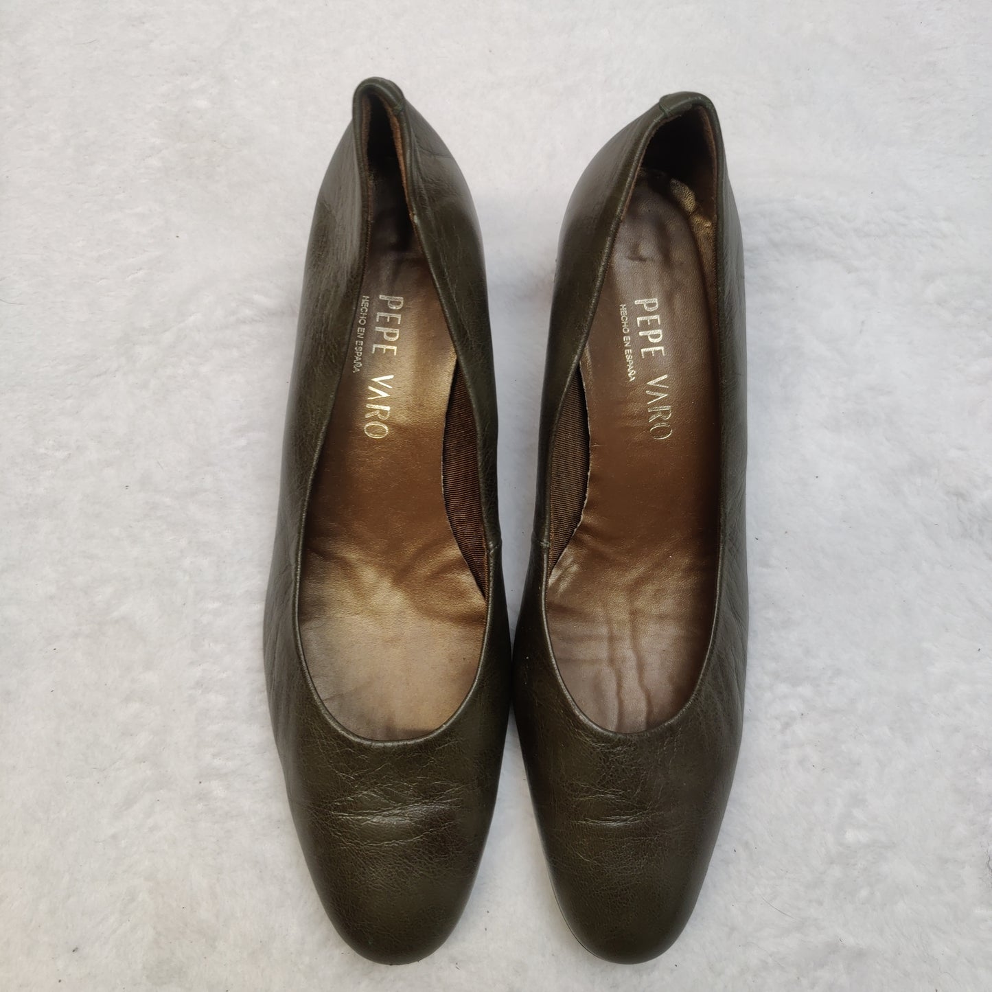 Pepe Varo Vintage Leather Brown Court Heels Shoes Women UK 7 EU 40