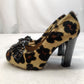 Marian Spain Vintage Leather Leopard Court Heels Shoes Women UK 3 EU 35