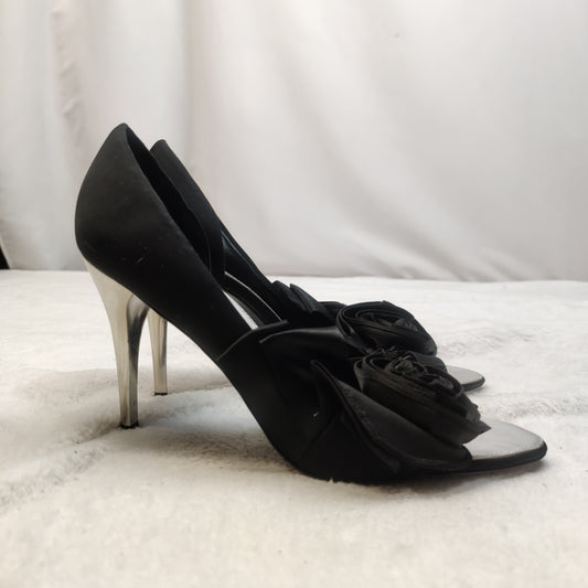 Karen Millen England Black D'Orsay Heels Shoes Women UK 7 EU 41