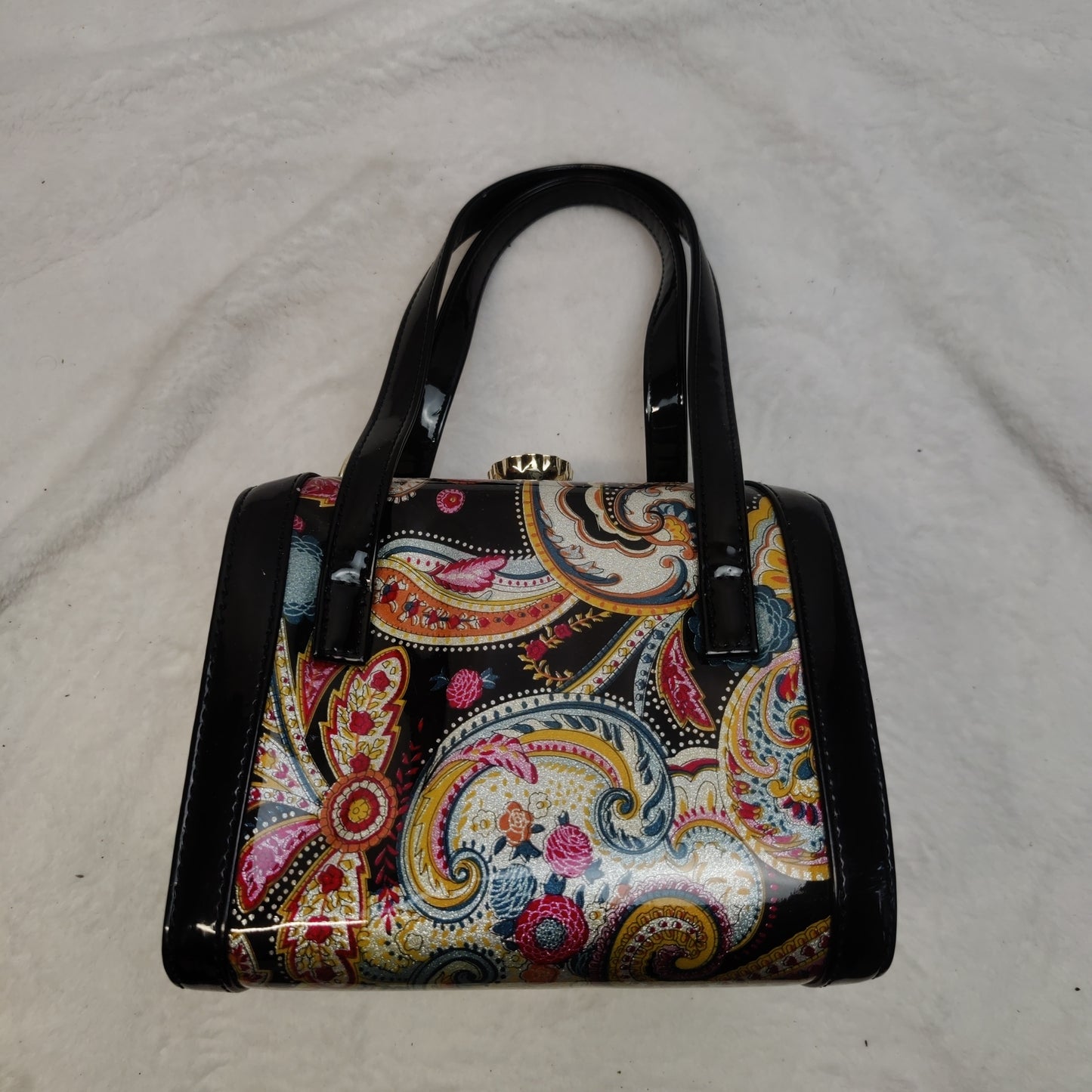 Peach Multicolour Funky Top Handle Bag Handbag Women