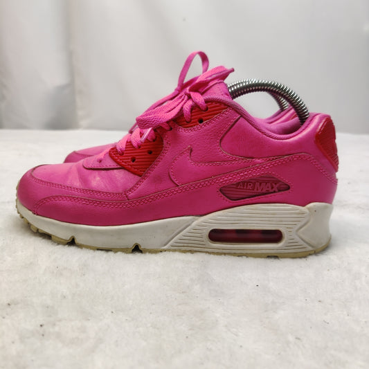 Nike Air Max 90 Pink Leather Sneaker Trainers Shoes Women UK 5.5 ~ 724852-600
