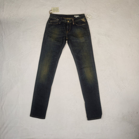 Replay Rockxanne Blue Slim Skinny Denim Jeans Women W26 L32 ~ NWT