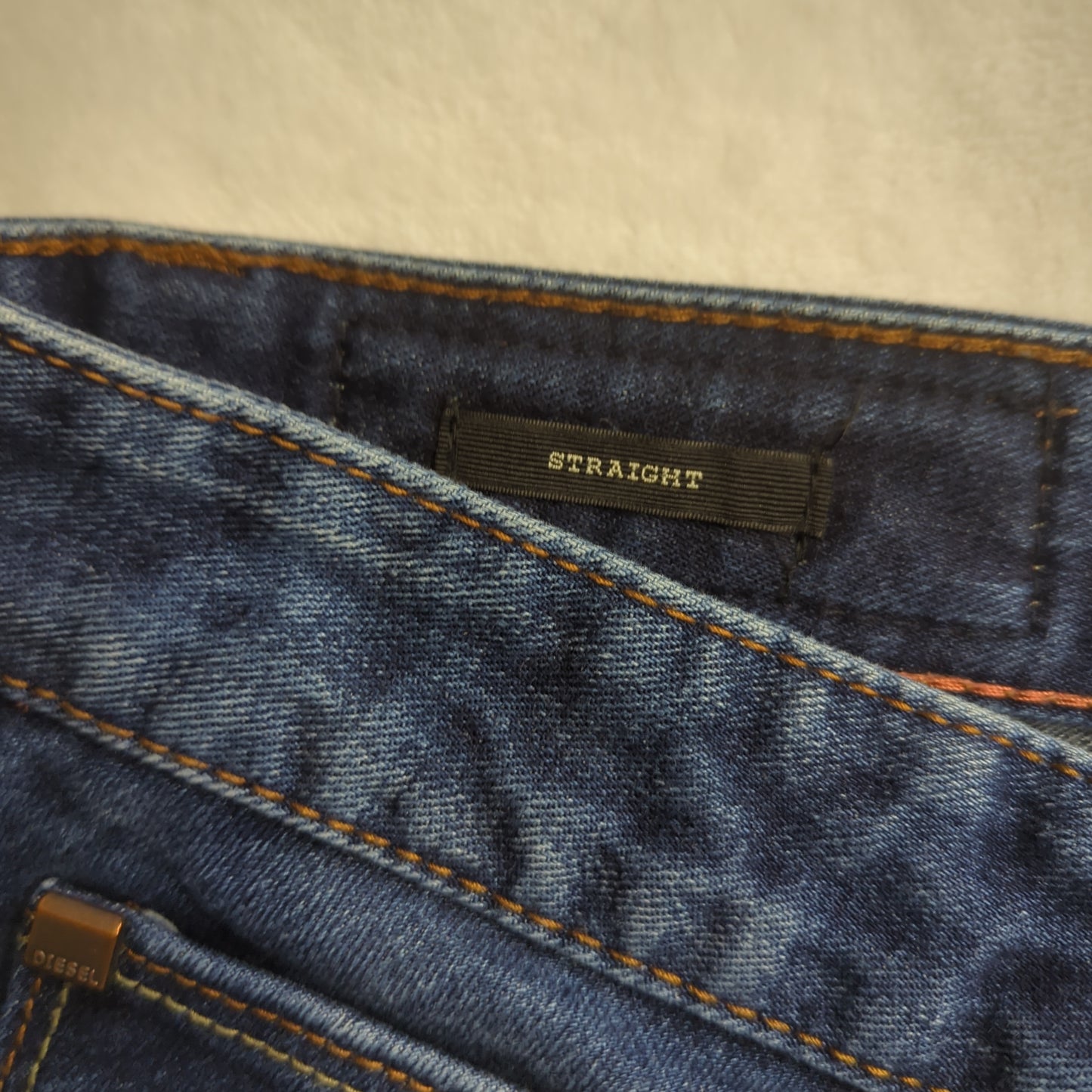 Diesel Blue Straight Fit Denim Jeans Men Size W34 L32