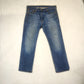 Levi's 501 Blue Straight Fit Button Fly Jeans Men W36 L32
