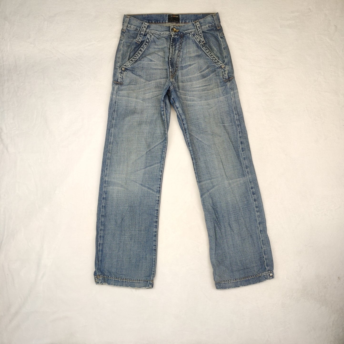 Energie Vintage Light Blue Denim Straight Fit Jeans Men W30 L32
