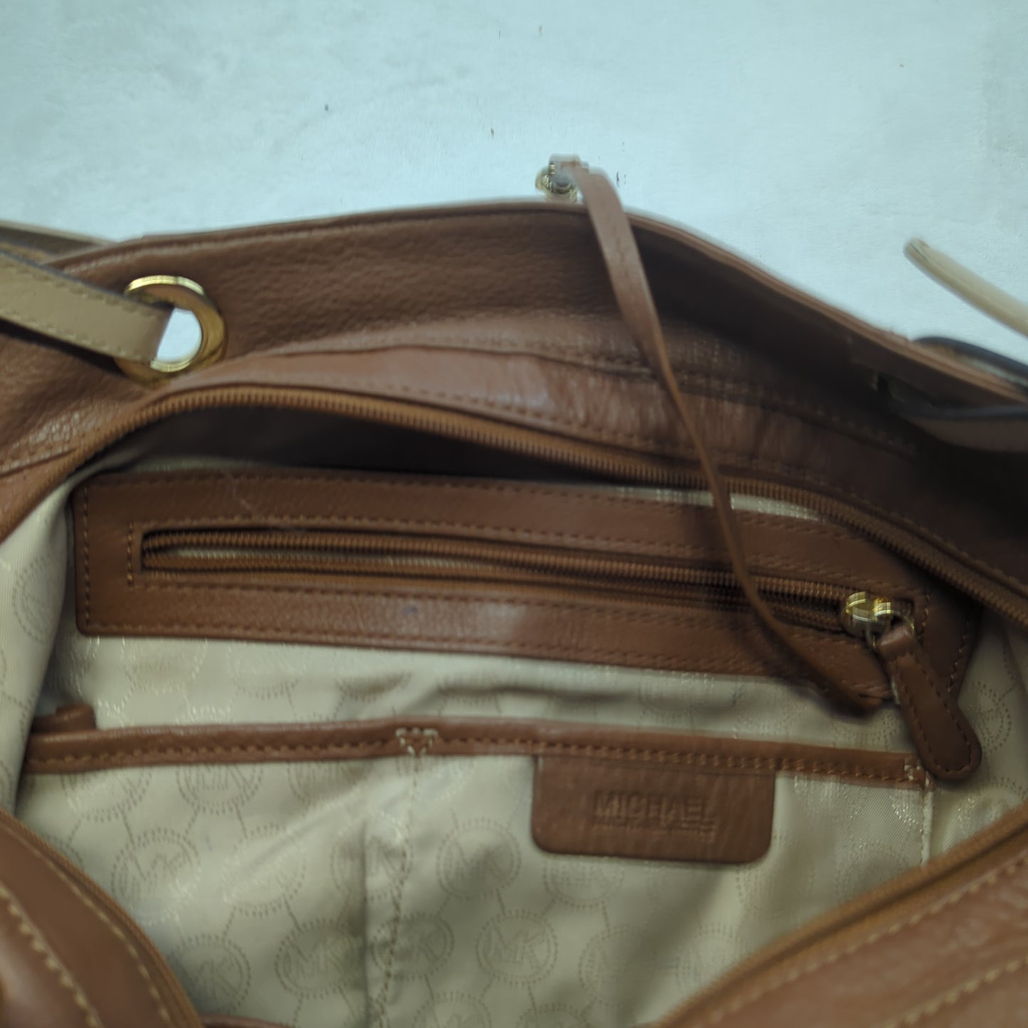 Michael Kors Brown Leather Shoulder Tote Bag Handbag Women