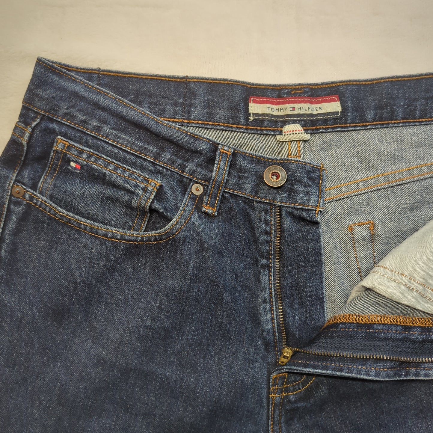 Tommy Hilfiger Relaxed Straight Fit Blue Denim Cotton Jeans Men Size W32/L30