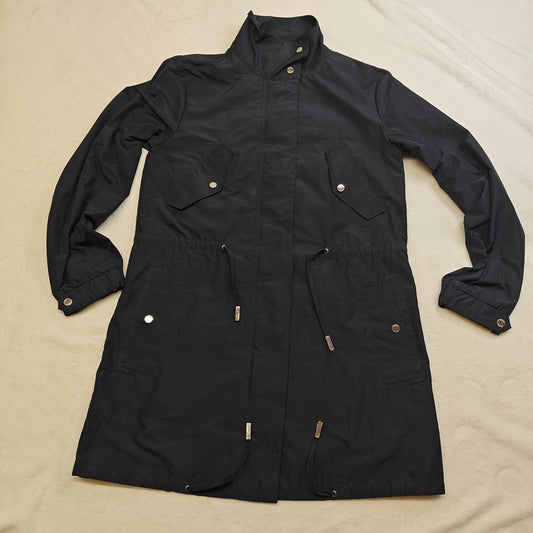 Tommy Hilfiger Navy Blue Full Zip Rain Jacket Coat Women Size Small