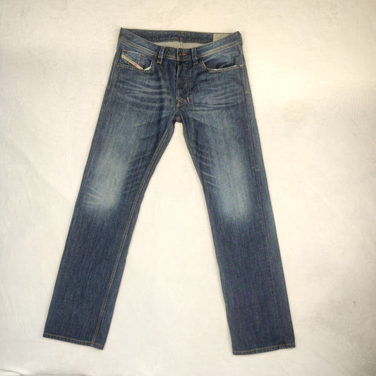 Diesel Larkee Vintage Regular Straight Blue Denim Jeans Men Size W34/L34