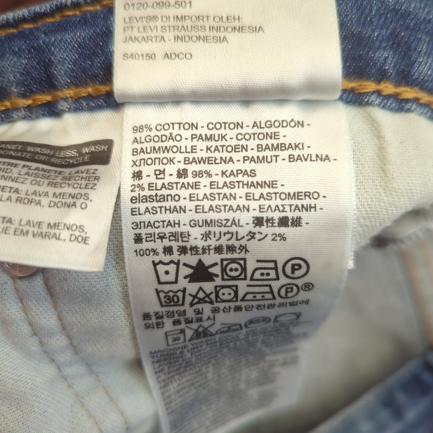 Levi's 505 Relaxed Straight Fit Blue Stonewash Denim Jeans Men Size W34/L30