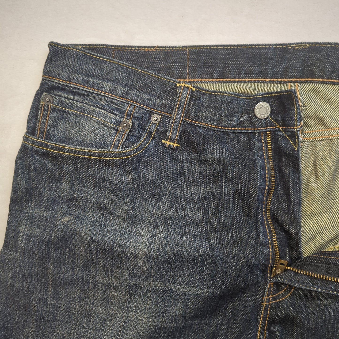Levi's 504 Regular Straight Dark Blue Denim Jeans Men Size  W36/L30