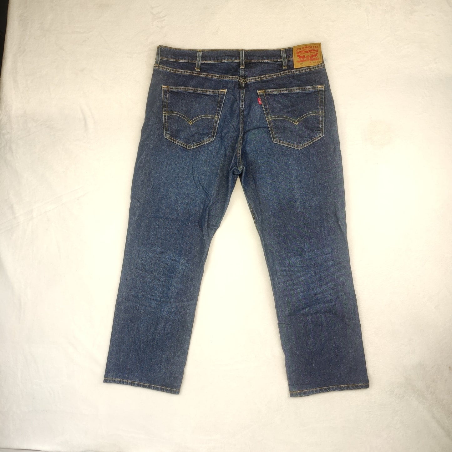 Levi's 514 Regular Straight Fit Blue Denim Cotton Jeans Men Size W38/L28