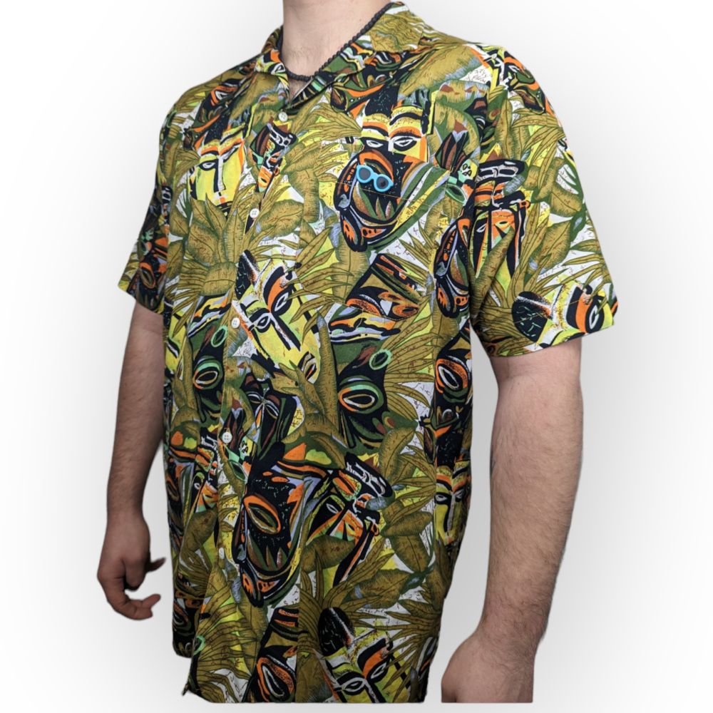 Beach Club Vintage Multicolor Hawaiian Shirt Men Size XL