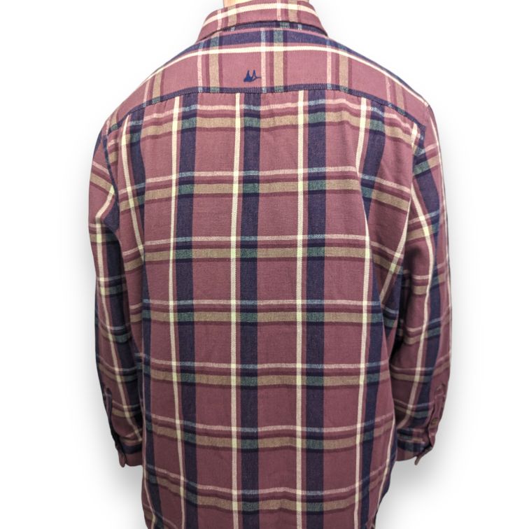 Mantaray Vintage Burgundy Long Sleeve Thick Checked Shirt Men Size 2XL
