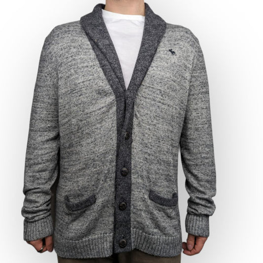 Abercrombie and Fitch Grey Cardigan Jumper Men Size XL