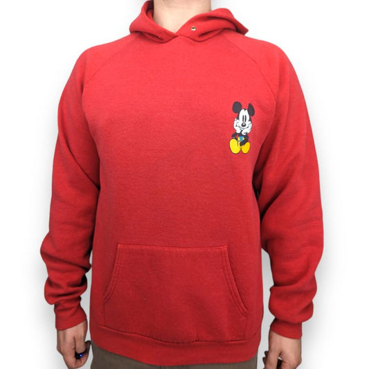 Disney Vintage Mickey Mouse Red Pullover Hoodie Men Size XL
