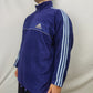 Adidas Vintage Blue Half Zip Fleece Jumper Sweatshirt Men Size Large