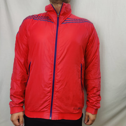Adidas Red Lightweight Windbreaker Jacket Men Size Large