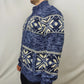 Atlas Mottled Blue Fleece Lined Knitted Jacket Men Size Large
