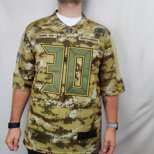 Nike NFL Green Camo Tampa Bay Buccaneers 30 McGlinn Jersey Shirt Men Medium