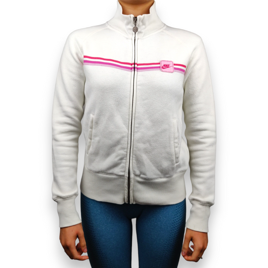 Nike Sportswear Vintage White Full-Zip Sweatshirt Women Size Small