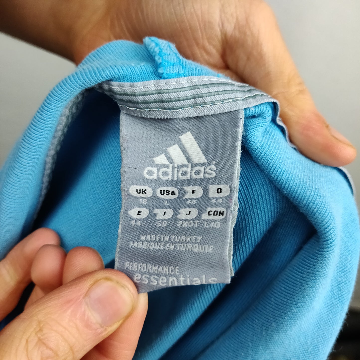 Adidas Performance Essentials Blue Full-zip Hoodie Women Size UK 18