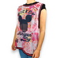 Disney Mickey Mouse Pink Michiga Valley 28 Sleeveless T-shirt Tank Top Women UK 18