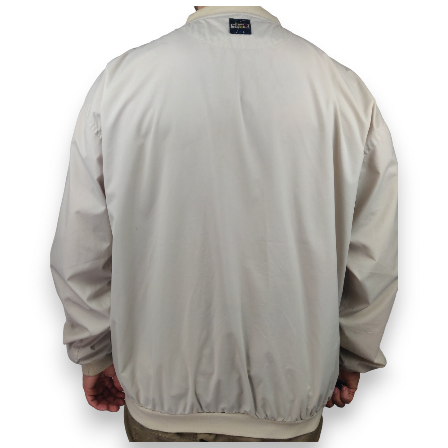 Pivot Rules Vintage White 1/4 Zip Golf Embroidered Windbreaker Jacket Men XL