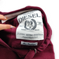 Diesel Vintage Burgundy Embroidered Pullover Hoodie Women Size Medium